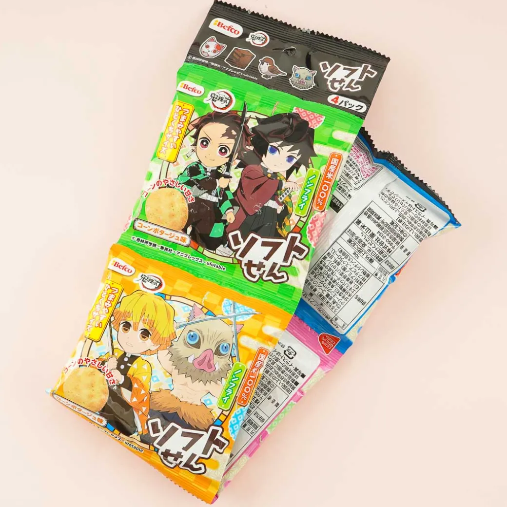 Demon Slayer Soft Rice Crackers Snack Set - Corn Potage - 4 pcs
